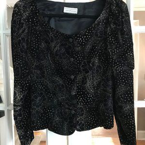 Scott McClintock black velvet top